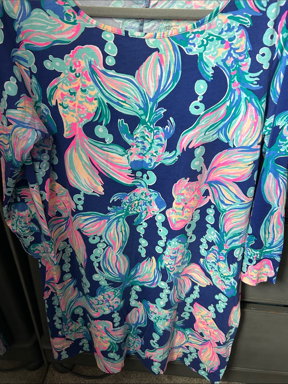 Lilly Pulitzer Navy Multi Mermaid Print Dress